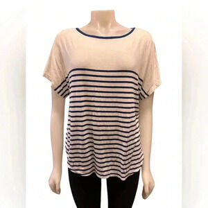 Max Studio NWT Shirt  Short Sleeve White/Blue Size Small